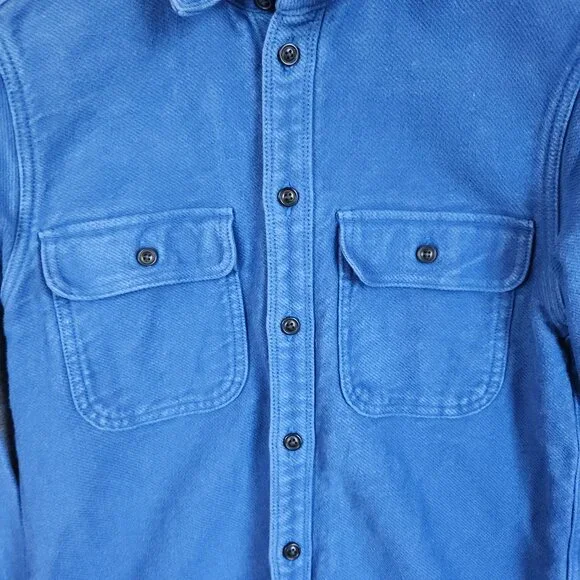 Everlane The Heavyweight Overshirt Mens XS Blue Cotton Blue Button Up Shirt EUC - Picture 2 of 8